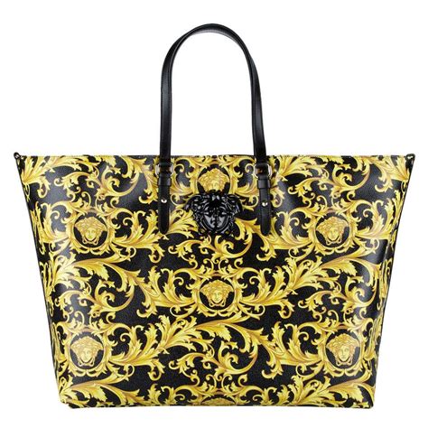 versace bag black and gold|Versace black shoulder bag.